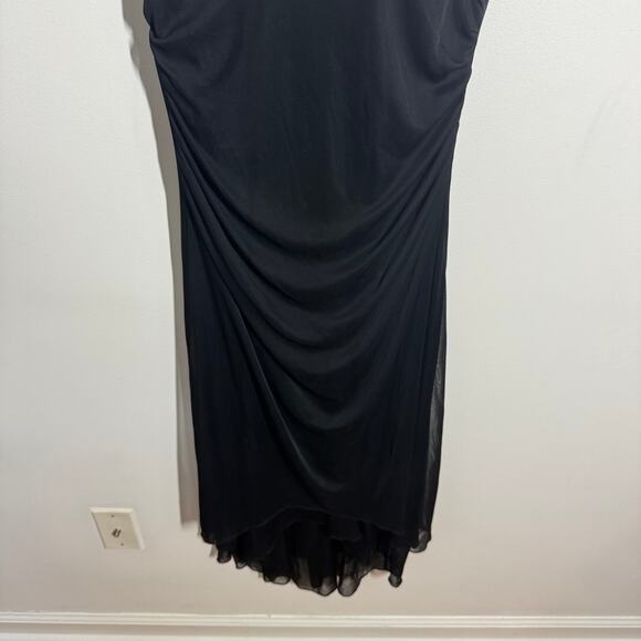 Scarlett Nite Dress Juniors 8 Black Blink Strap Midi Asym Hem Whimsygoth Witchy - Picture 7 of 11